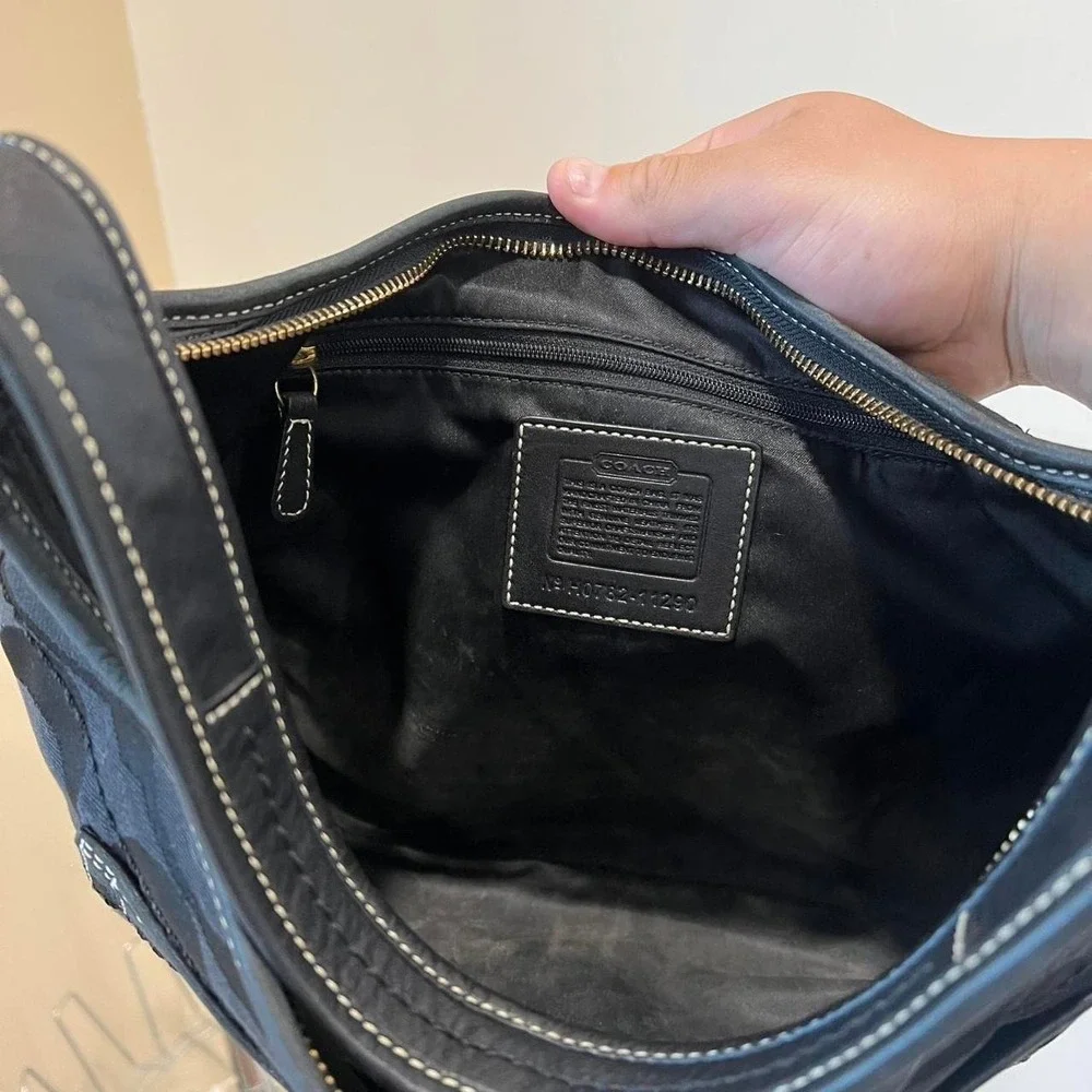 y2k 2000s Coach Black Signature C Monogram Ergo Hobo Shoulder Bag / handbag